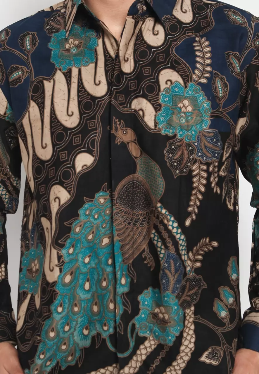 Navy Aditya Kemeja Batik Pria Premium Slimfit Modern Lengan Panjang