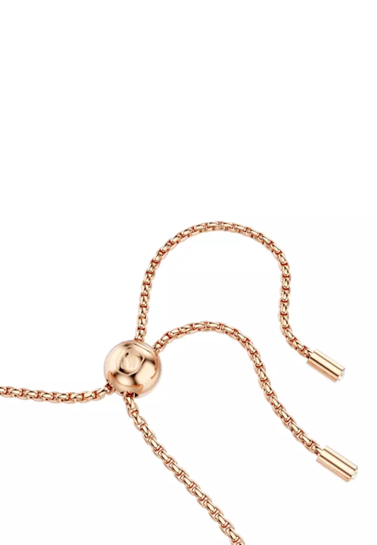 Matrix Tennis Bracelet, Round Cut, White, Rose Gold-Tone Plated