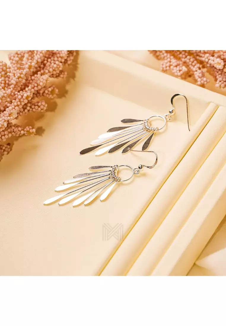 Dangle feather earring sale