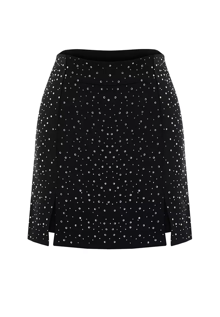 Shiny Jewelled Shorts Skirt