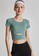 Trendyshop green Quick-Drying Yoga Fitness Sports Tee With Bras Pads D8BCFUSA9B875CGS_1