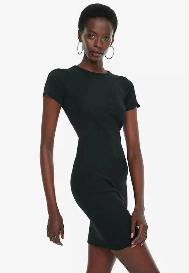 Ribbed short sleeve dress new arrivals