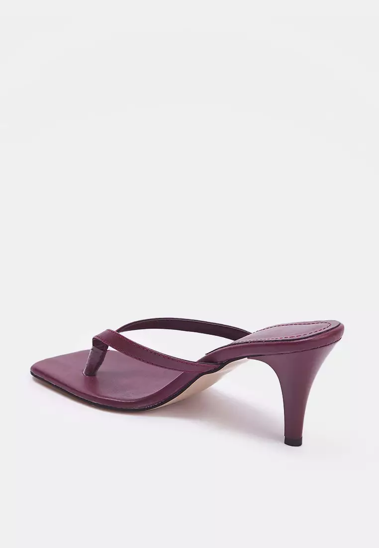 Square Toe Flip Flops 8.5cm Thin Heeled Sandals