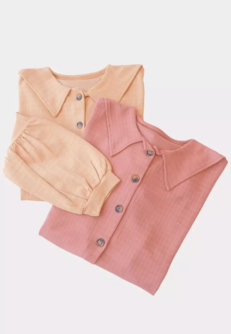 Daneen Waffle Oneset | Setelan Wanita Simple - Coconut Milk