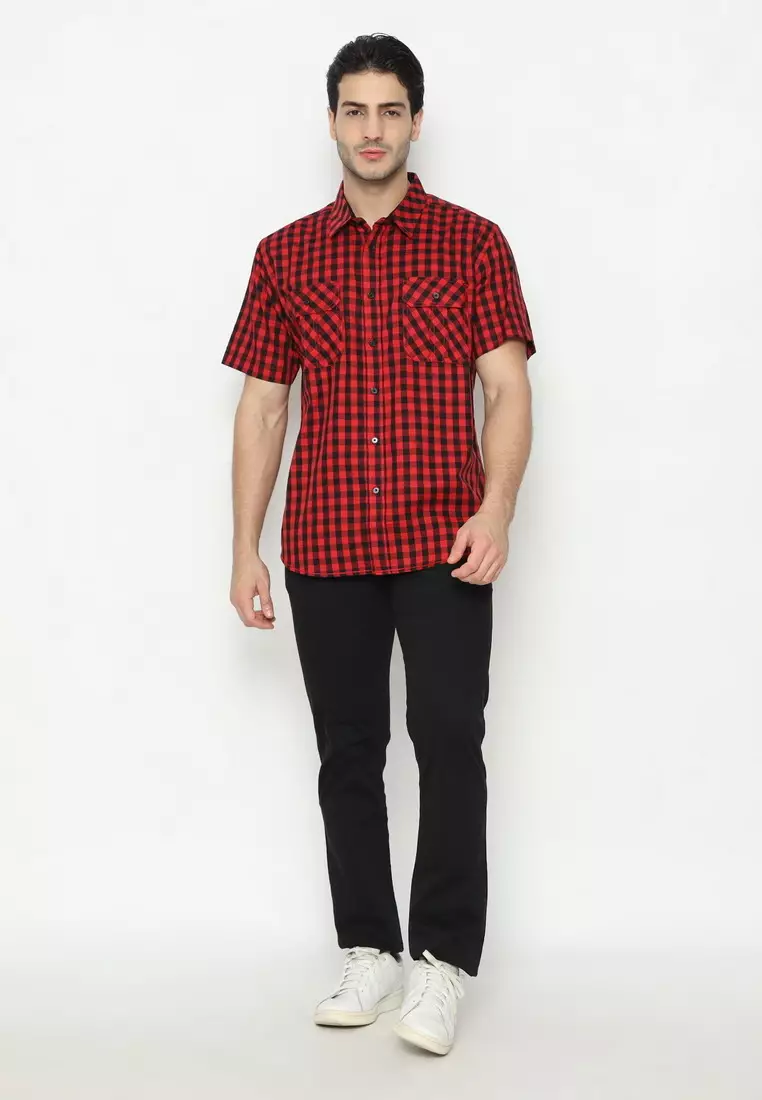 Jual Police Denim POLICE Kemeja Cotton Kantong Dua Regular Fit