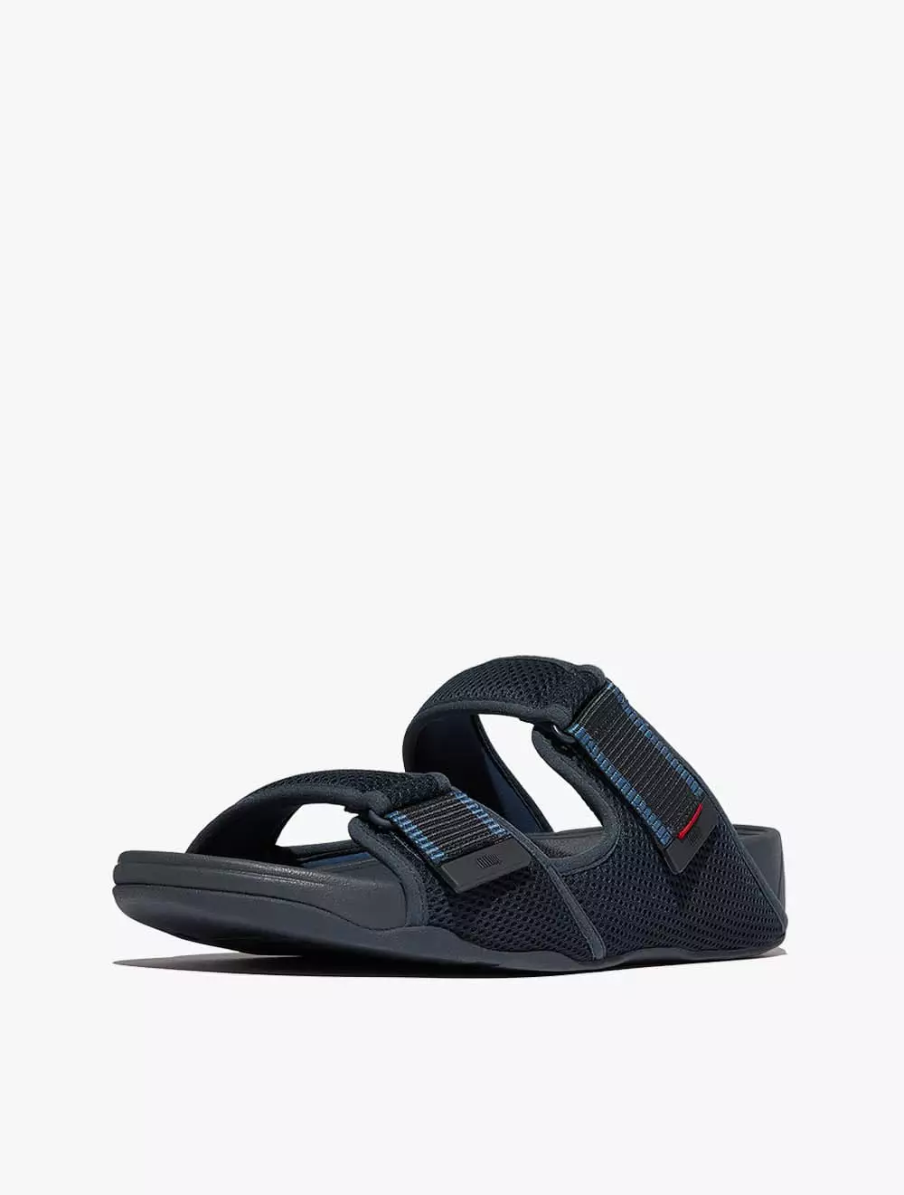 Fitflop Gogh Moc Mens Adj. Water-Resistant Mesh Slides - Midnight Navy/Ocean Blue