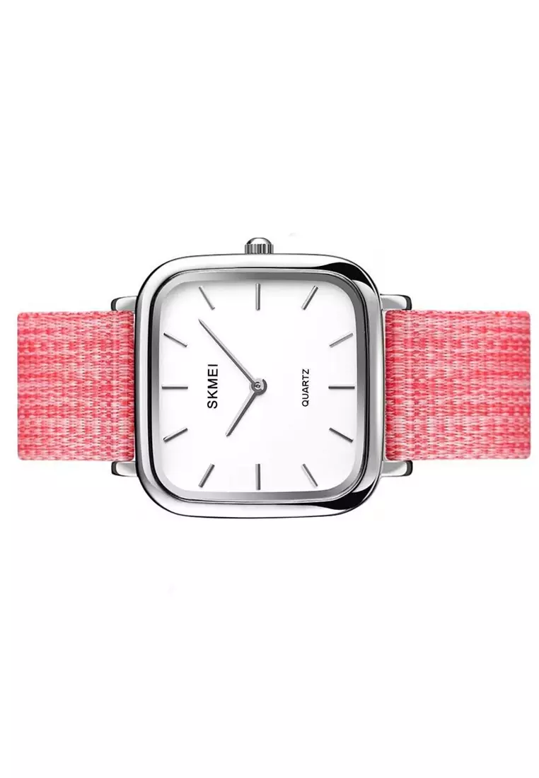 Jam Tangan Casual Analog Wanita Strap Tali Material Nylon QO99 ORIGINAL