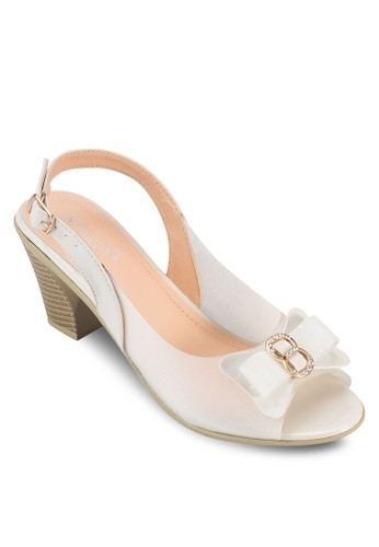 蝴蝶結繞踝露趾粗跟esprit台北門市鞋, 女鞋, 鞋