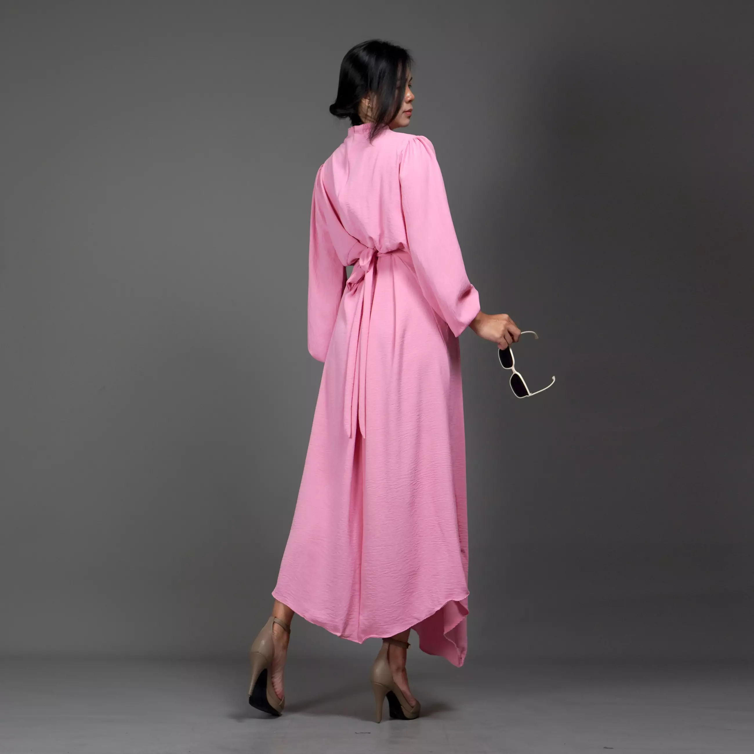 HALTERIA Gaun Natal Baju Natal Pink Dress Long Dress - PINK