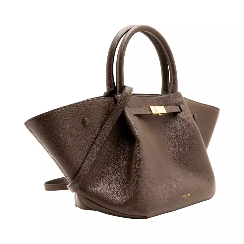 The Midi New York Tote Bag Grained Mocha