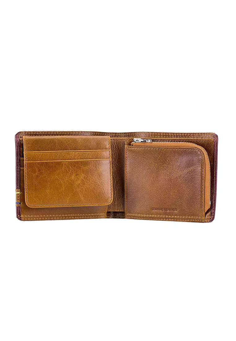 Buy ENZODESIGN Top Grain Leather Sporty Wallet With Zip Coin