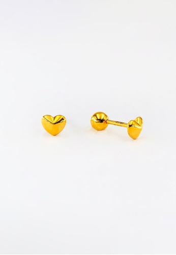 Arthesdam Jewellery gold Arthesdam Jewellery 916 Gold Modern Heart Earrings (Ball backing) B6122ACBE38074GS_1