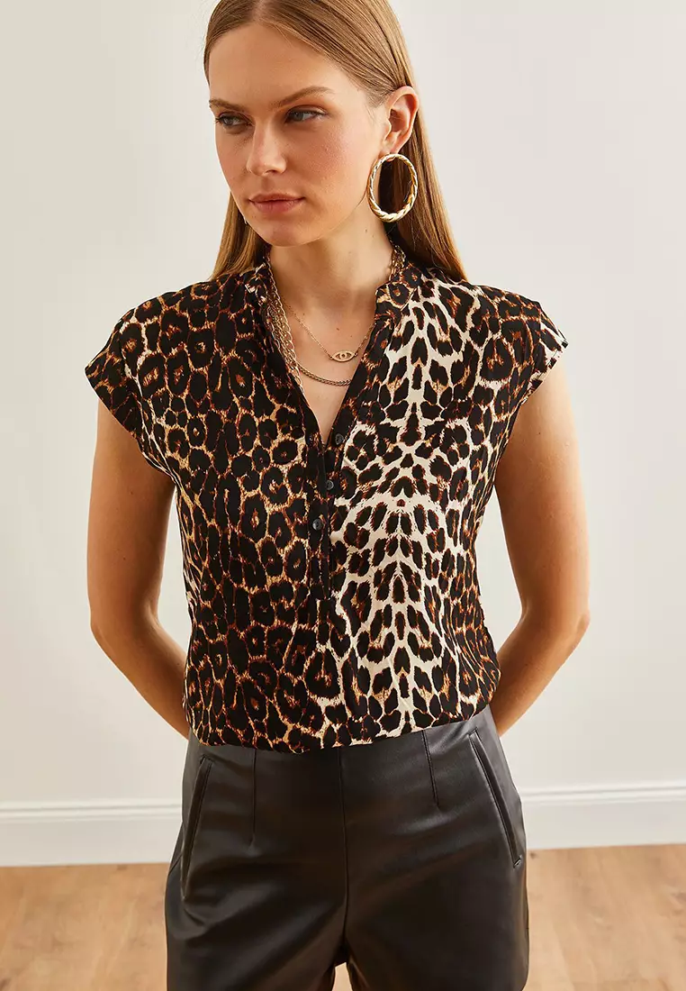 V-Neck Buttoned Top
