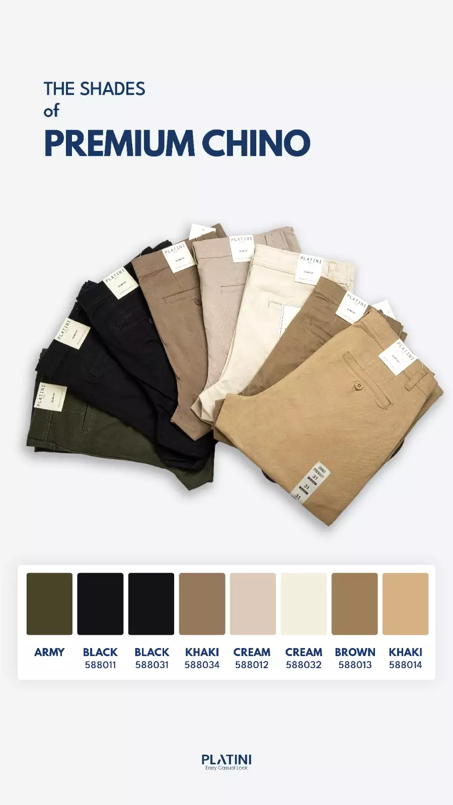 Platini Celana Pria Chino Panjang Krem Stretch 588032