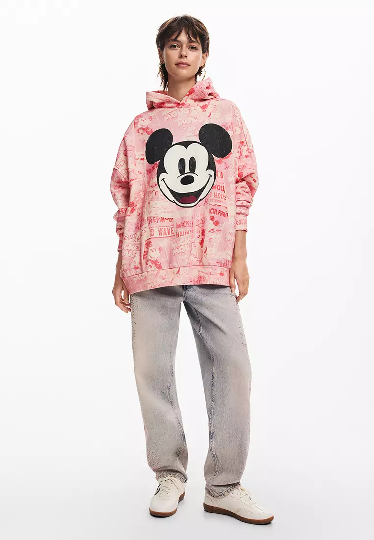 Desigual Woman Mickey Mouse hoodie with drawstring.