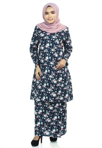 Buy Leinani Kurung Pahang from Ashura in Multi and Navy only 99.9