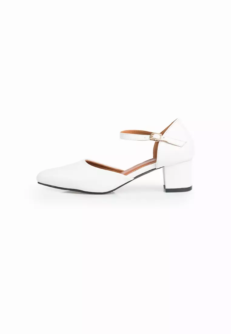 Seis Jeslin Sepatu Heels Wanita 5 cm-WHITE