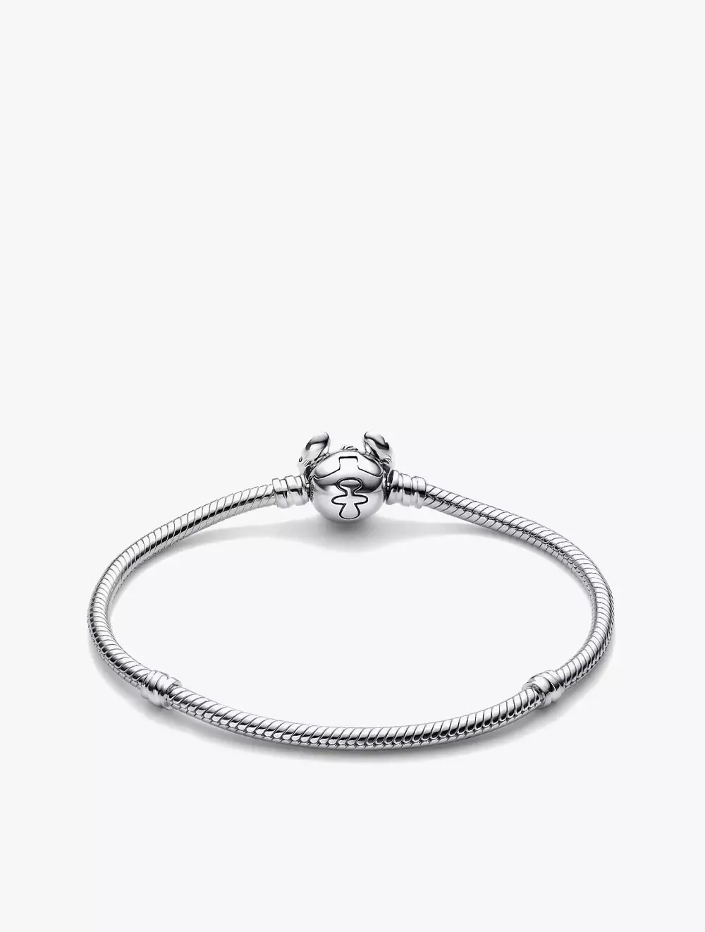 Disney Stitch snake chain sterling silver bracelet with purple, black and blue enamel