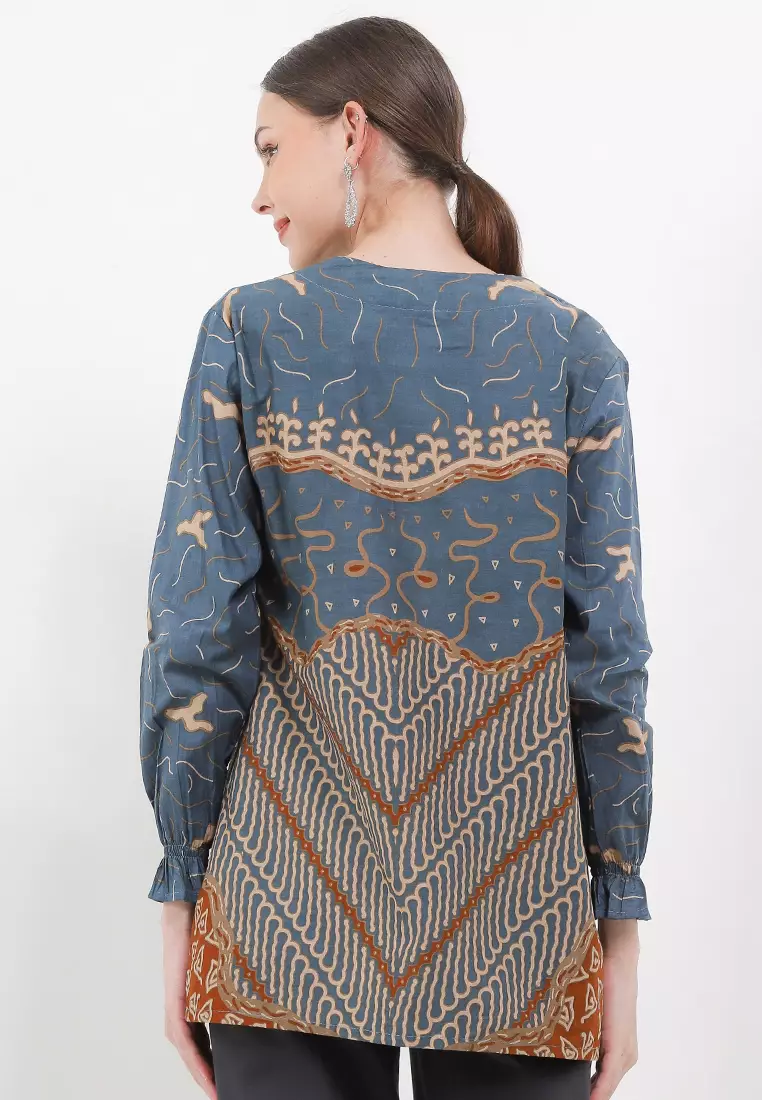 Meylika Blouse Batik Premium Wanita Casual Modern