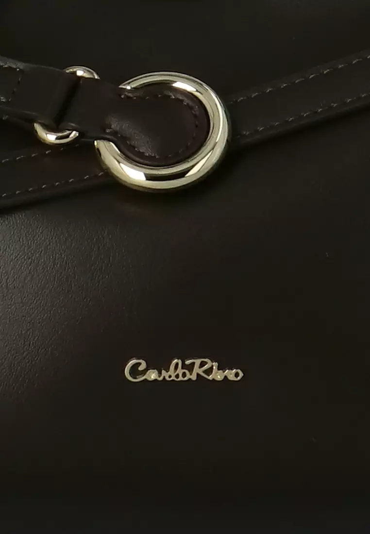 Lara Strapped Top Handle Bag - Dark Green