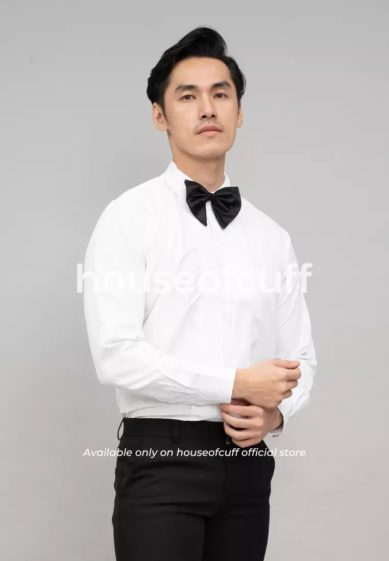 Houseofcuff Kemeja Tuxedo Shirt Putih Panjang Slim Fit Regular Cuff