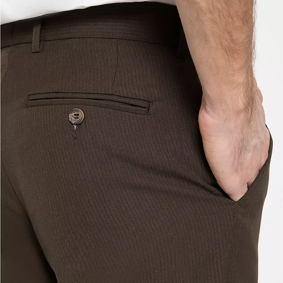 Johnwin - Celana Formal - Celana Pria - Coklat - Polyester - Slim Fit - F.880.010.340.C