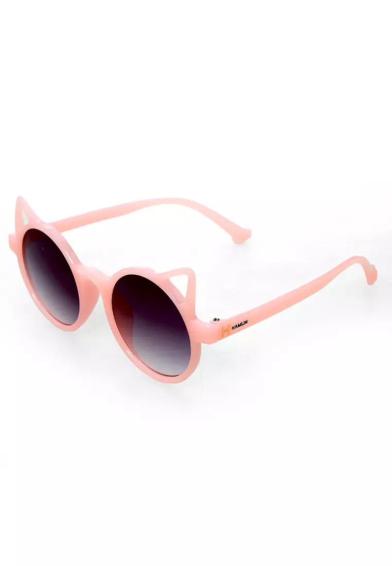 Ulrico Kacamata Hitam Anak Unisex Cat Ear Model Sunglasess Cute Design Material PC ORIGINAL - Pink