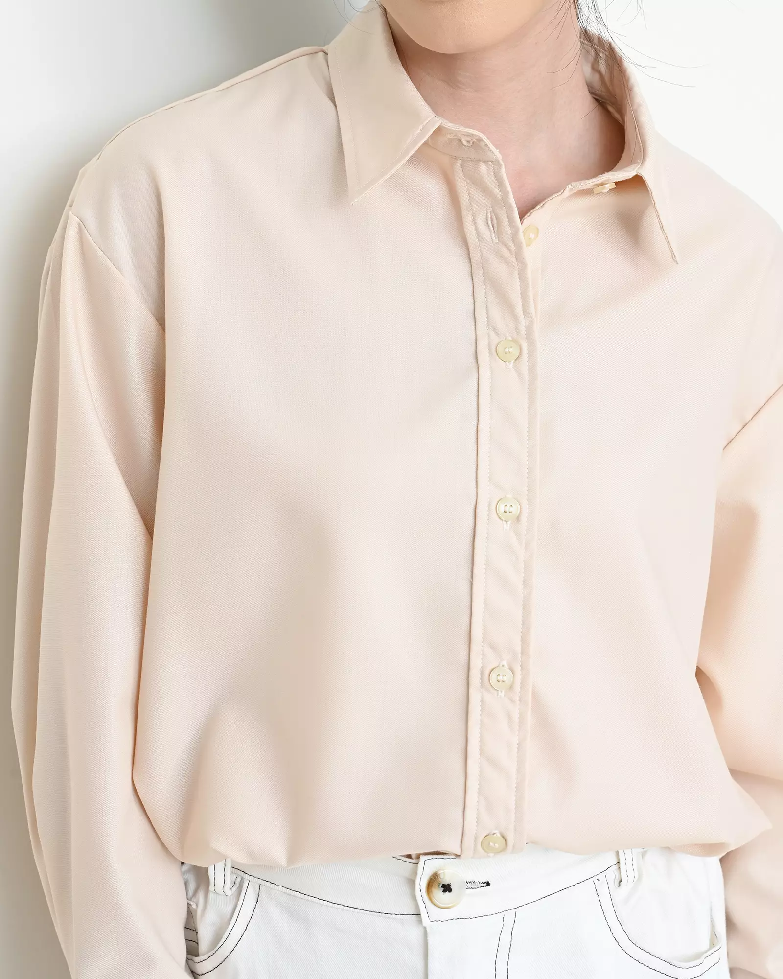 Geulis.id PIPER SHIRT / KEMEJA OVERSIZE WANITA - OAT