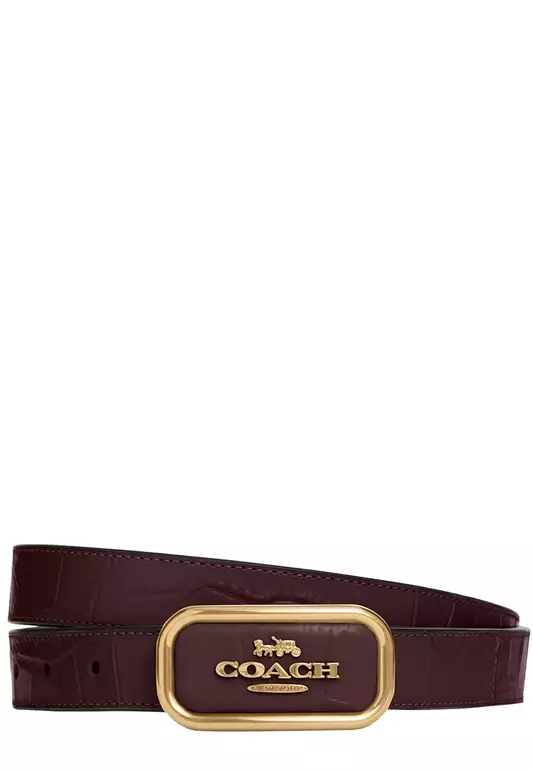 Signature Buckle Cut To Size Reversible Morgan Belt, 25 Mm in Merlot CR913