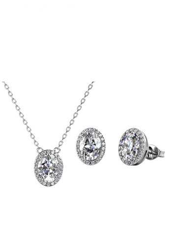 Her Jewellery silver CELÈSTA Moissanite Diamond - Mon Reine Set (925 Silver with 18K White Gold Plating) by Her Jewellery 7A3ECACB95DA7AGS_1
