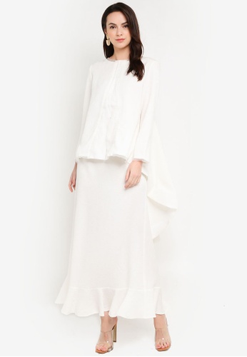 Laura Kurung Ivory from GHAANIA in White