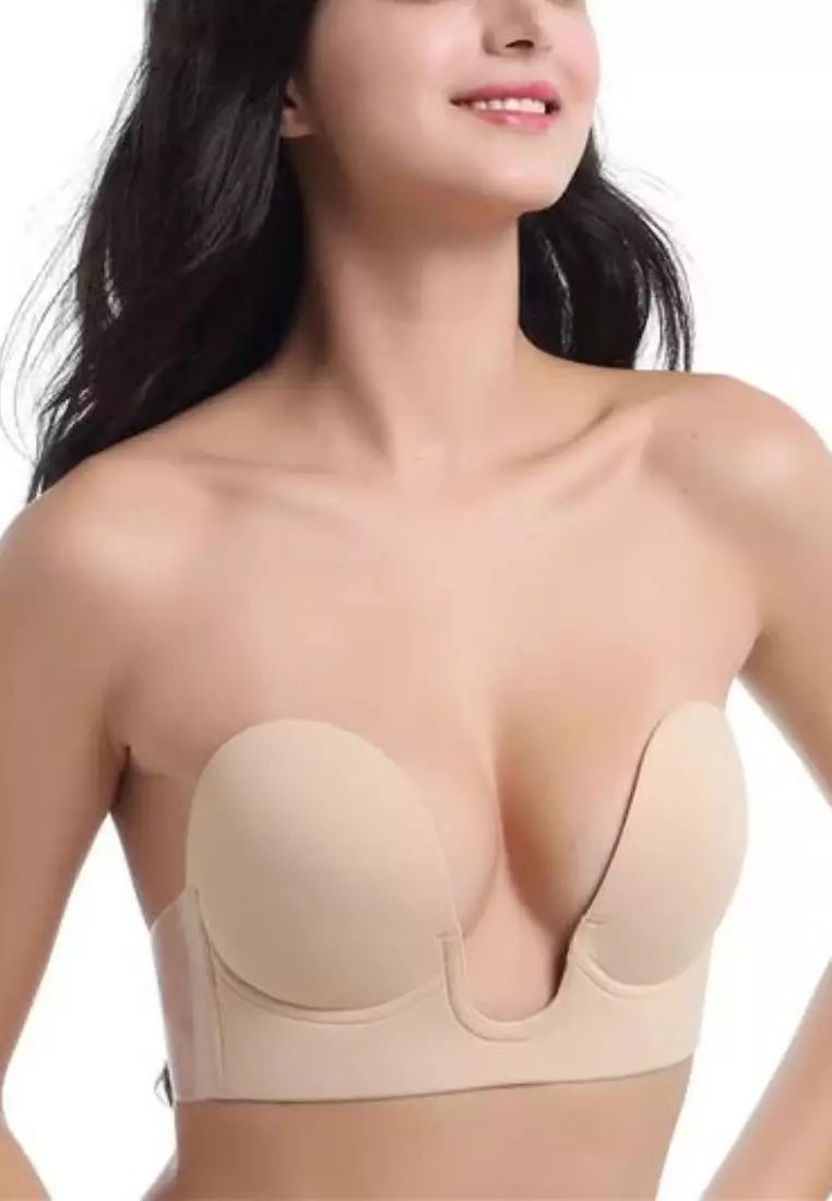 Buy Kiss & Tell Plunging Push Up Nubra in Nude Seamless Invisible Reusable  Adhesive Stick on Wedding Bra 隐形聚拢胸 Online