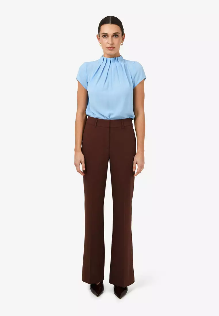 Olivia Pleated High Neck Top