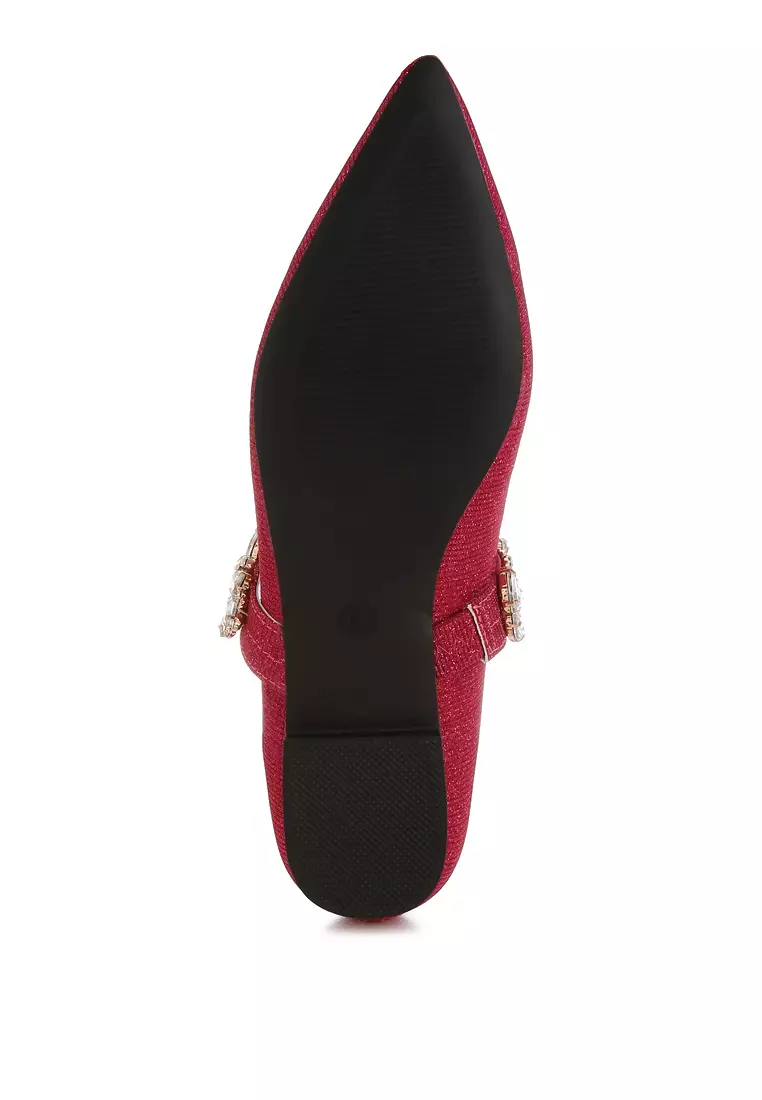 Bros Berlian Imitasi Balerina Glitter Warna Fuchsia
