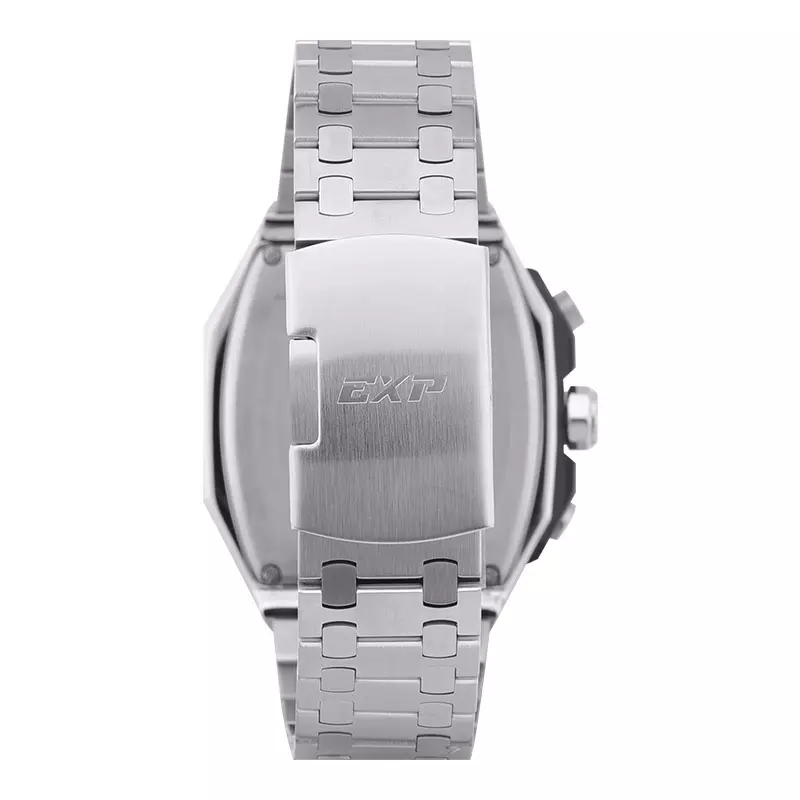 Jam Tangan Pria Expedition Chronograph E 6845 MC BTBBA Men Black Dial Stainless Steel Strap