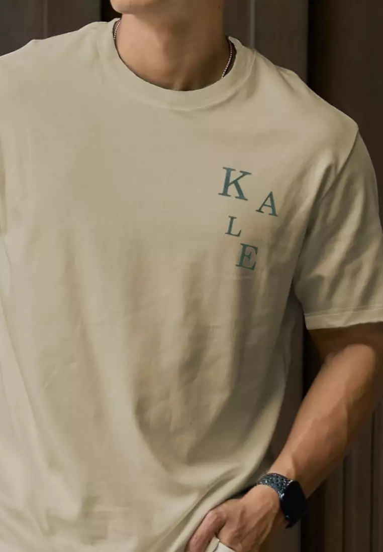 Kale Kai Beige / Cotton Cloudy / Kaos Boxy Fit / Kaos Korea / Atasan Kaos Pria / Kaos Basic Pria