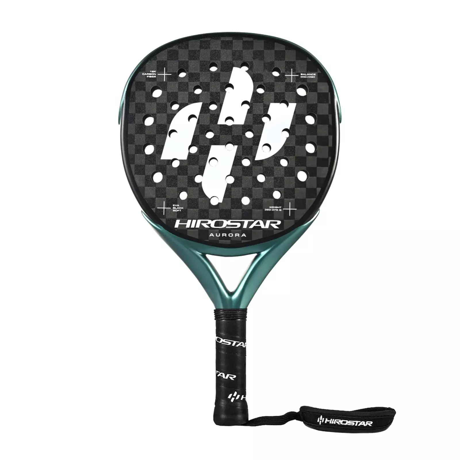 Raket Padel HIROSTAR Aurora 360-375g Deep Green Black