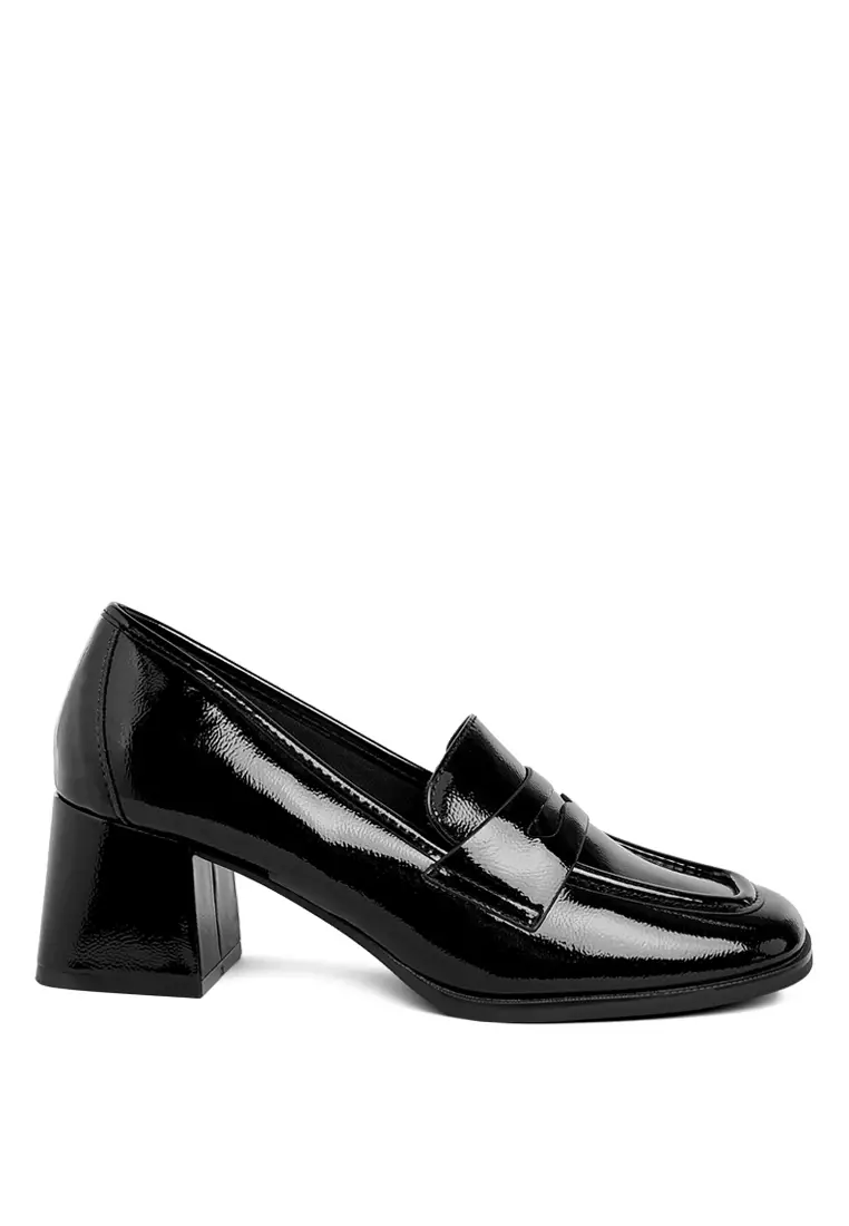 Discount on London Rag  shoes - SKU: Penny Strap Block Heel Loafers in Black