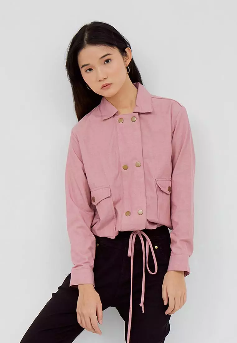 Jual Graphis GRAPHIS Double Breasted Snap Button Top Original 2023