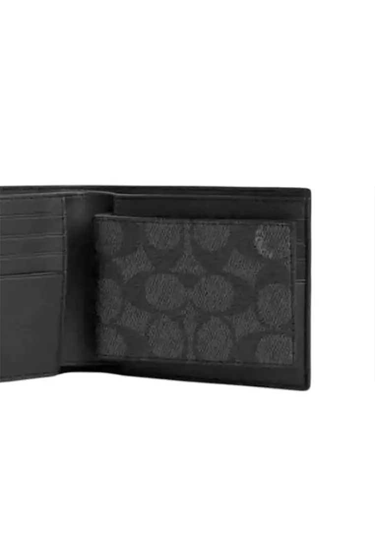 3 In 1 Wallet In Signature Canvas With Varsity Stripe CW385