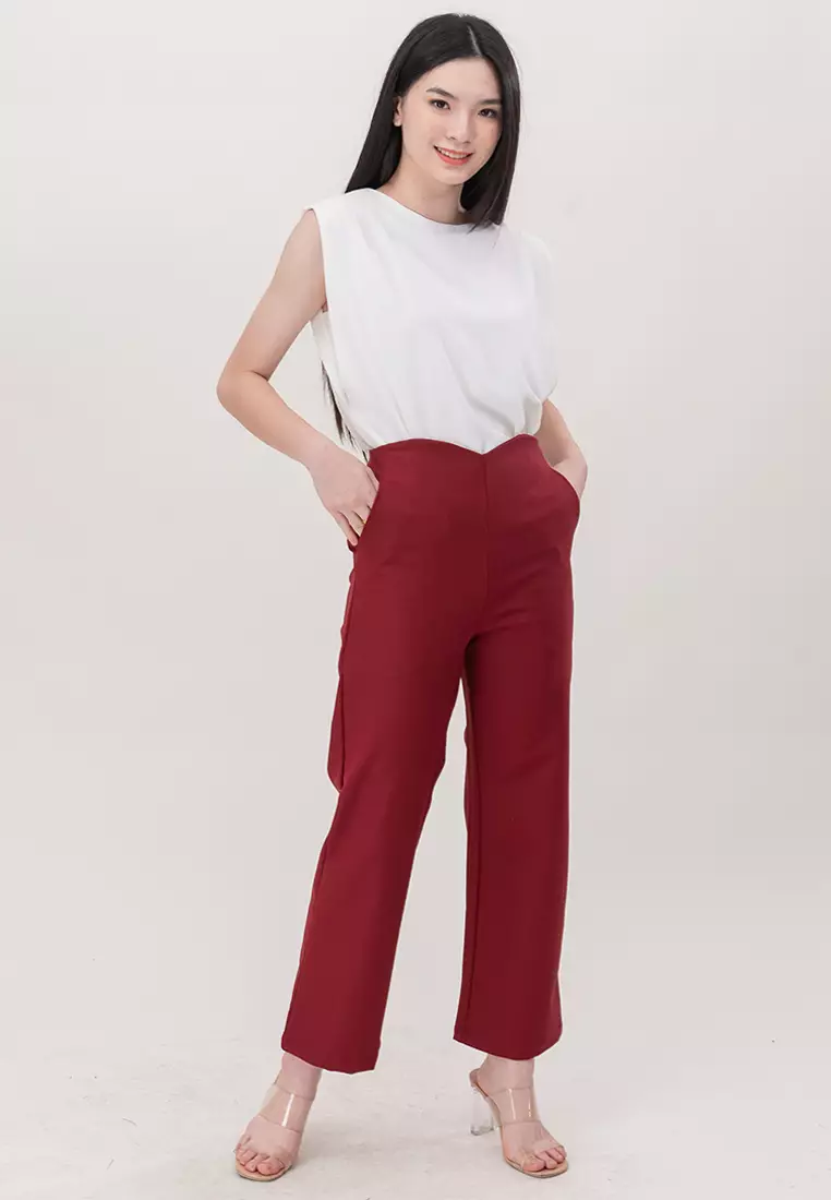 Wide-Leg Straight Cut Long Pants