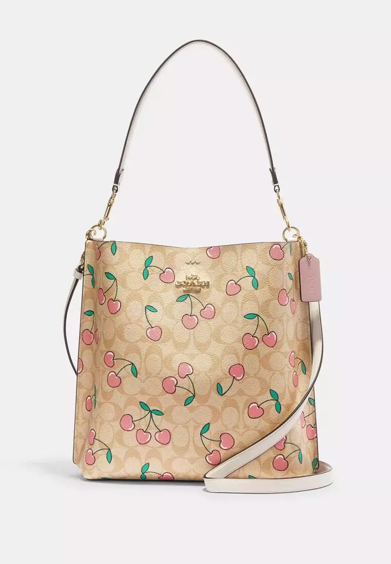Jual Coach Coach Mollie Bucket Bag In Signature Canvas With Heart