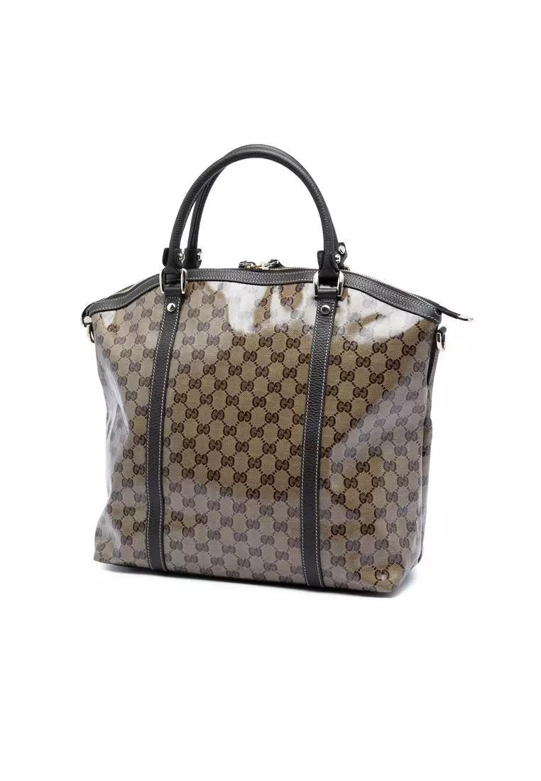 Pre-Loved Gucci Large Gg Crystal Charm Dome Satchel