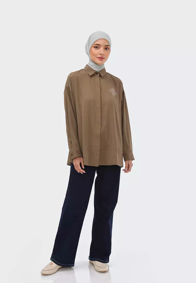 Ria Miranda Dark Olive Adina Shirt