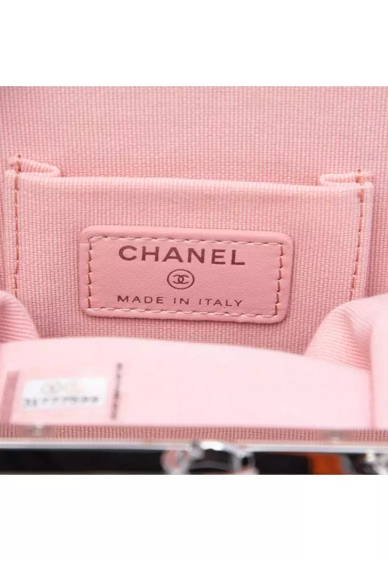 Pre-Loved Chanel Cc Quilted Acrylic And Lambskin Evening Clutch With Chain