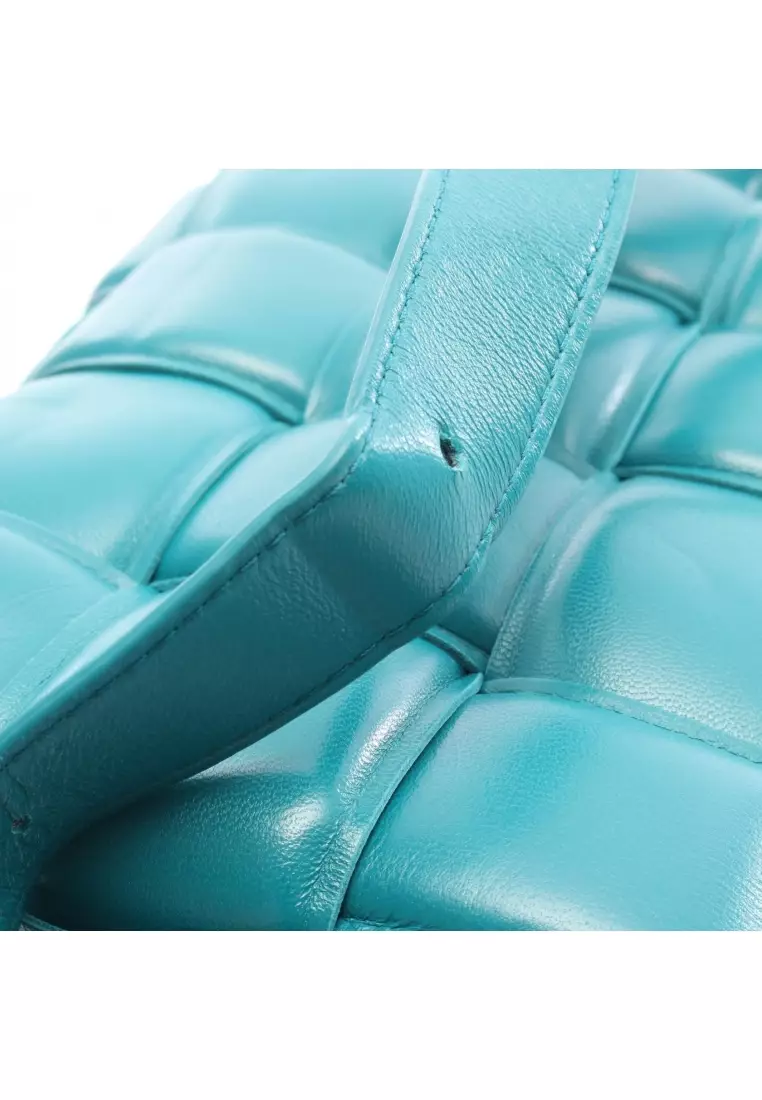 Pre-Loved BOTTEGA VENETA padet cassette Intrecciato Shoulder bag leather green