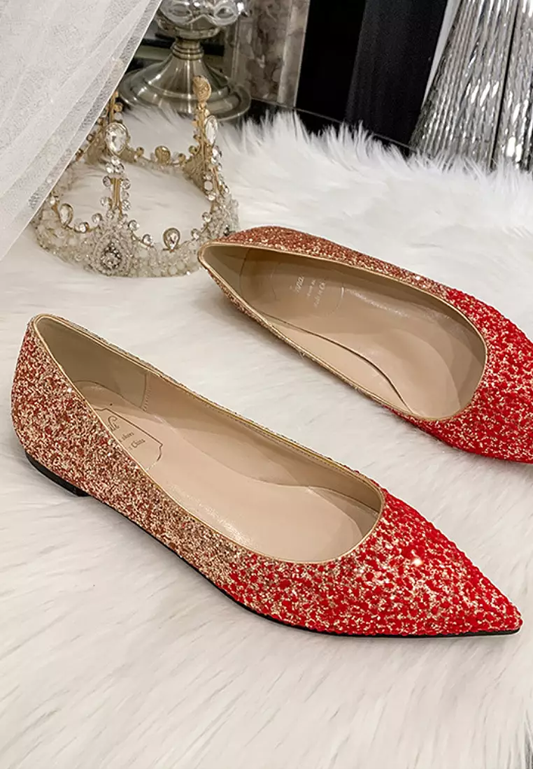 Two tone flat shoes sale