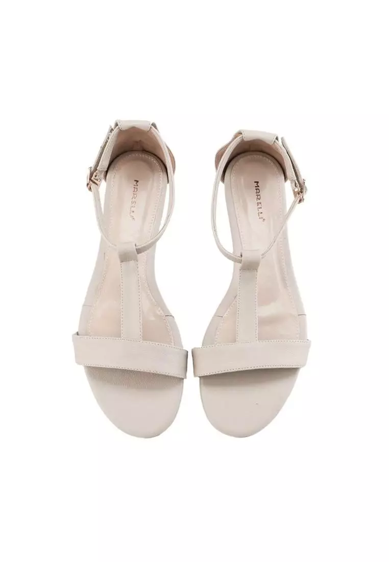 Mamiya Sandal wanita Flat Slip On - Cream Nappa