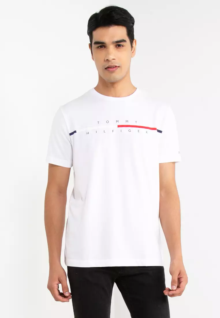 Tommy hilfiger split neck t shirt hotsell