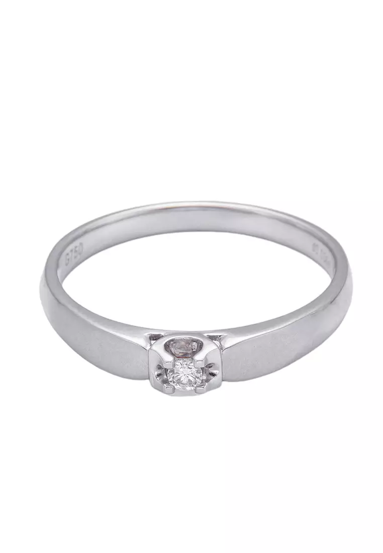 LITZ 18K White Gold  Diamond Ring  SJ-RDX17077